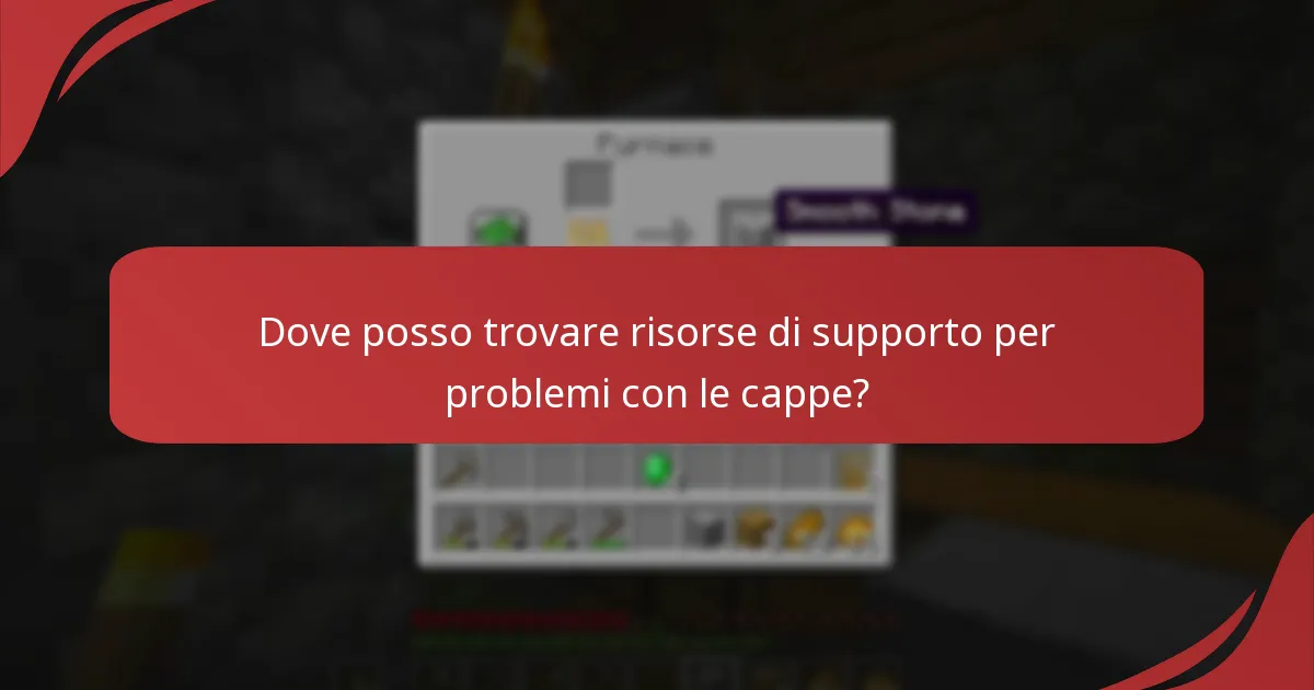 Dove posso trovare risorse di supporto per problemi con le cappe?
